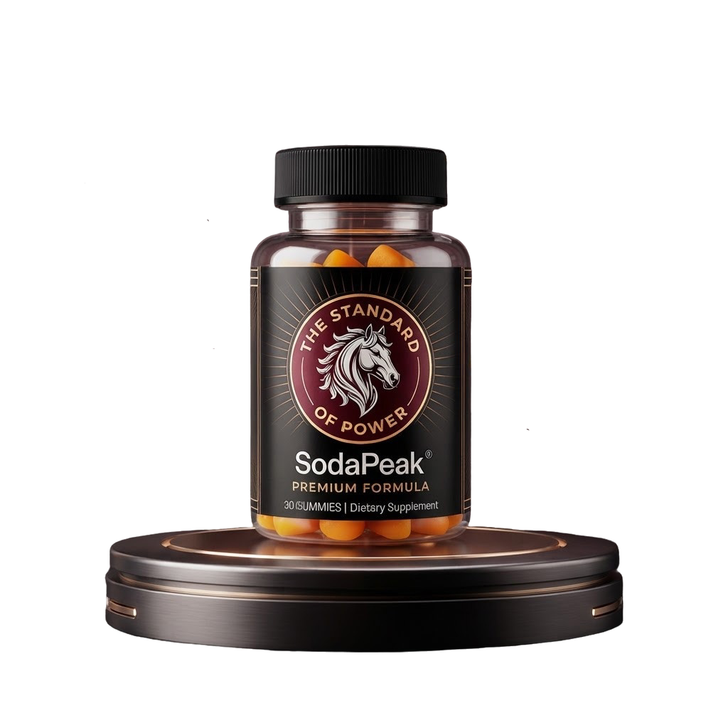 Original SodaPeak premium formula bottle on its display stand