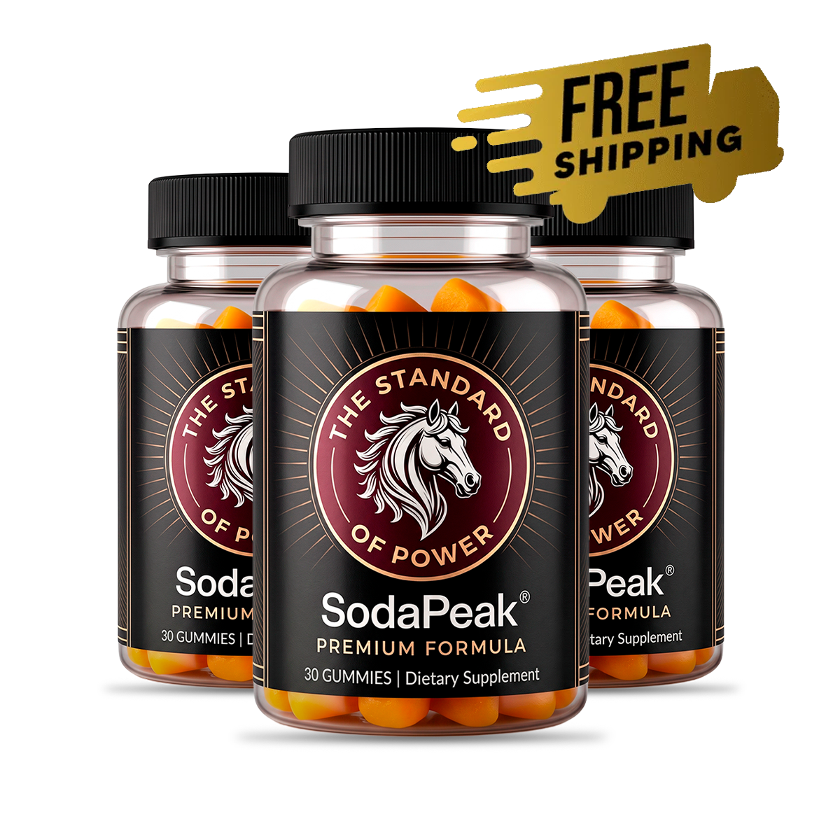 3 original SodaPeak bottles